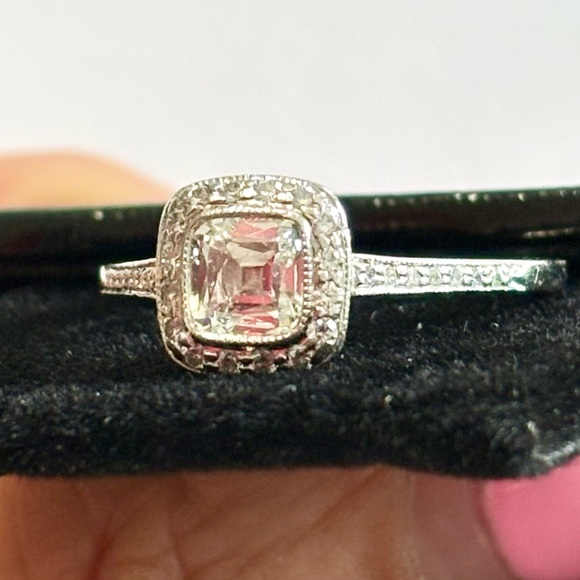 TIFFANY & CO PLATINUM LEGACY .79CT ENGAGEMENT DIAMOND RING WITH PAPERS AND BOX - Picture 5 of 12